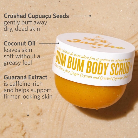 $8❤️‍🔥 LAST 1! Sol de Janeiro Bum Bum Body Scrub Mini 🦵🏼🚿 NEW Travel Size - Picture 4 of 9